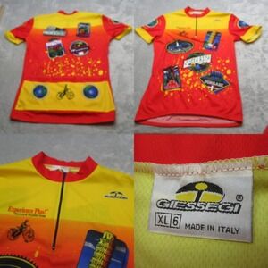 Giessegi Cycling Jersey Mens XL Red Experience‎ Plus 1/4 Zip Short Sleeve Italy